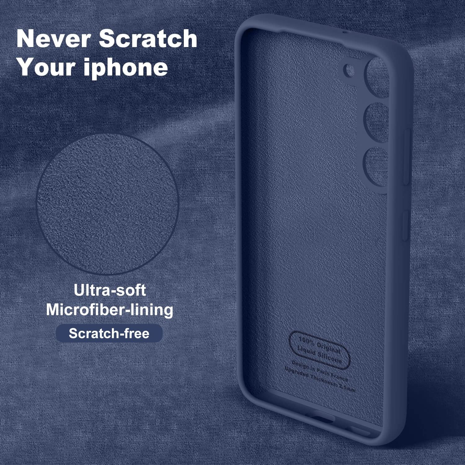 TISOOG Funda compatible con Samsung Galaxy S23 de 6.1 pulgadas, silicona cubierta completa, a prueba de golpes, con forro de microfibra suave,