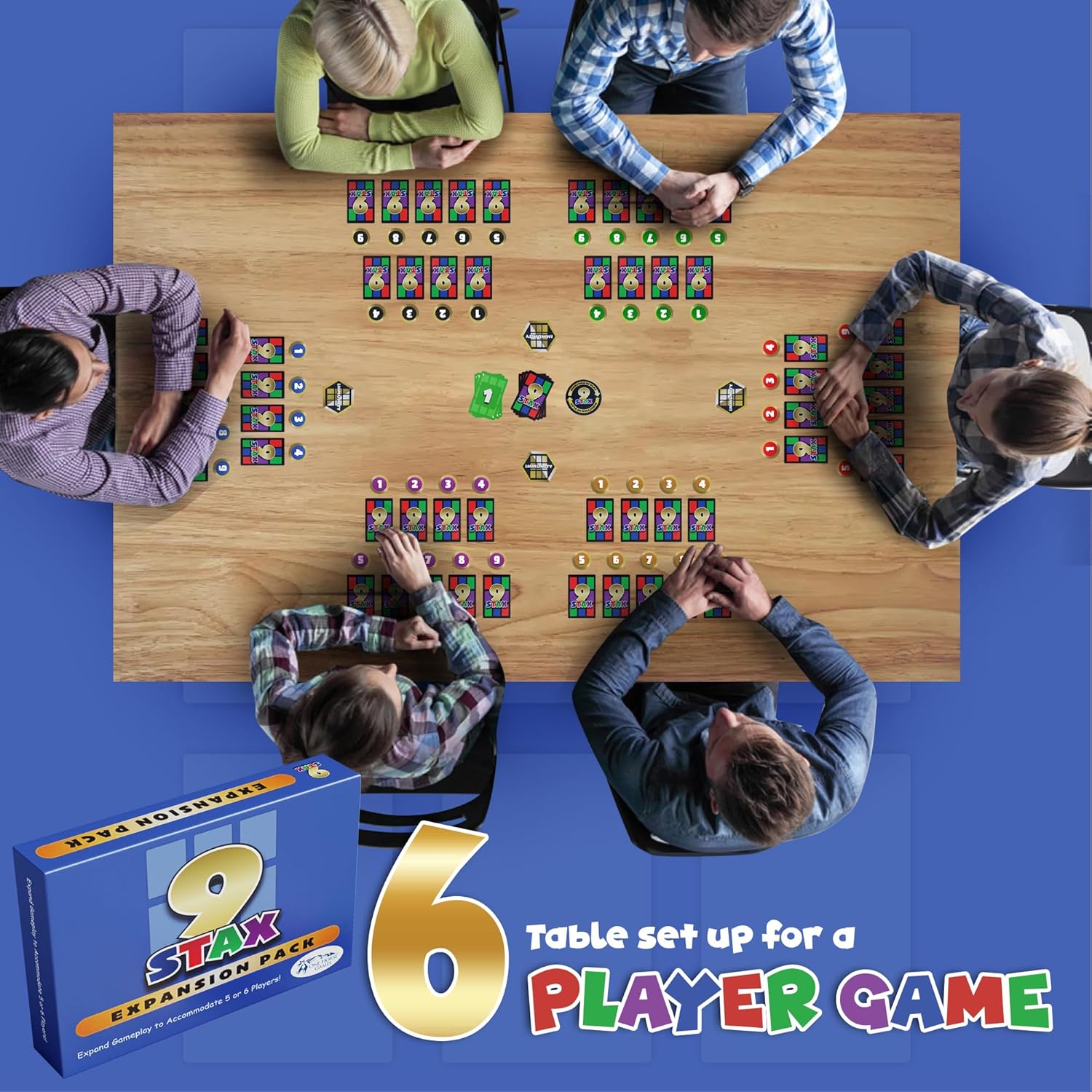 9Stax Paquete de expansión de juego de cartas, juego de cartas para toda la familia, diversión para niños, adolescentes y adultos, expande el juego