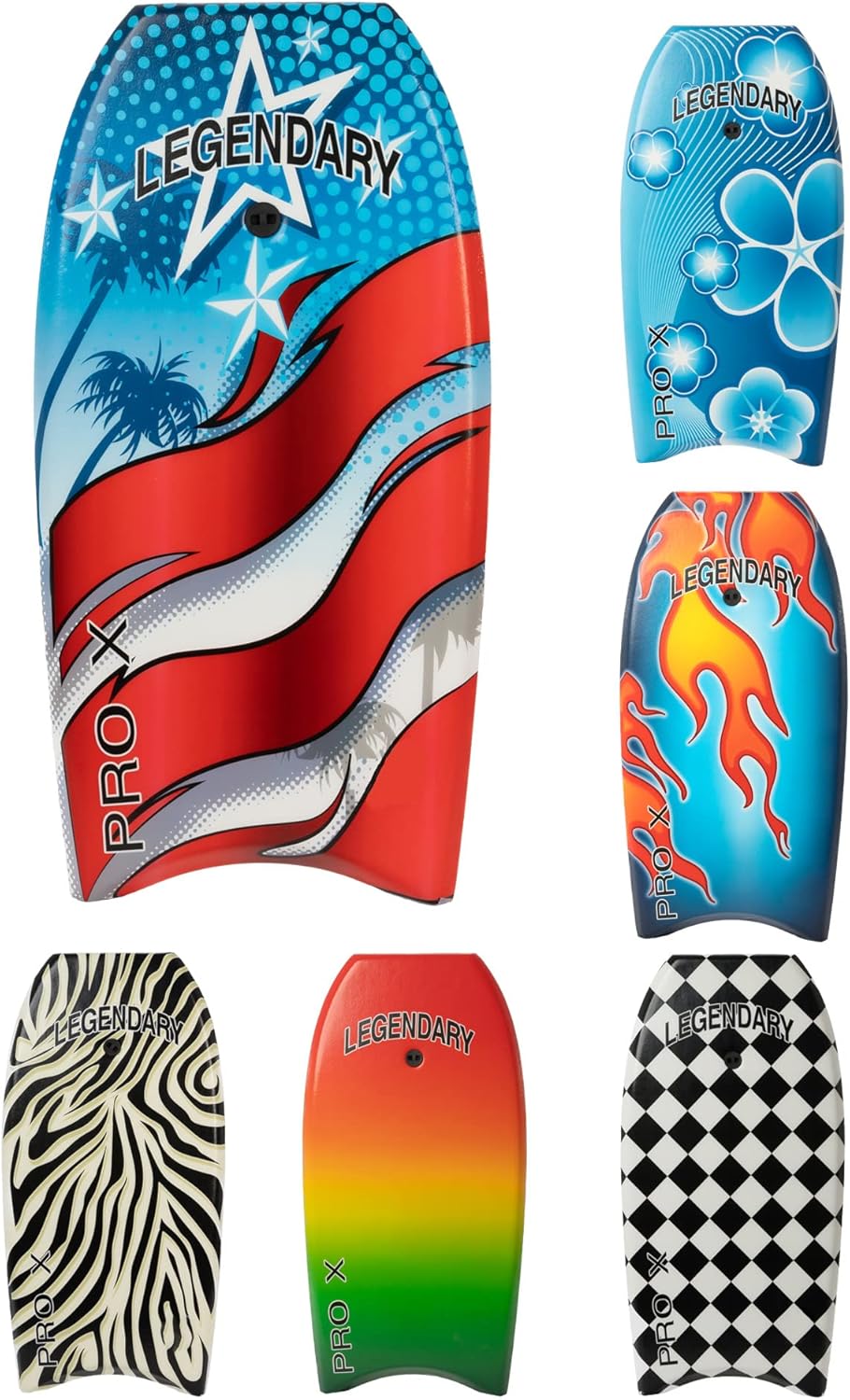 Legendary Pro X Bodyboard para playa con parte inferior dura, tablas Boogie para niños y adultos, selladas térmicamente con núcleo EPS, correa