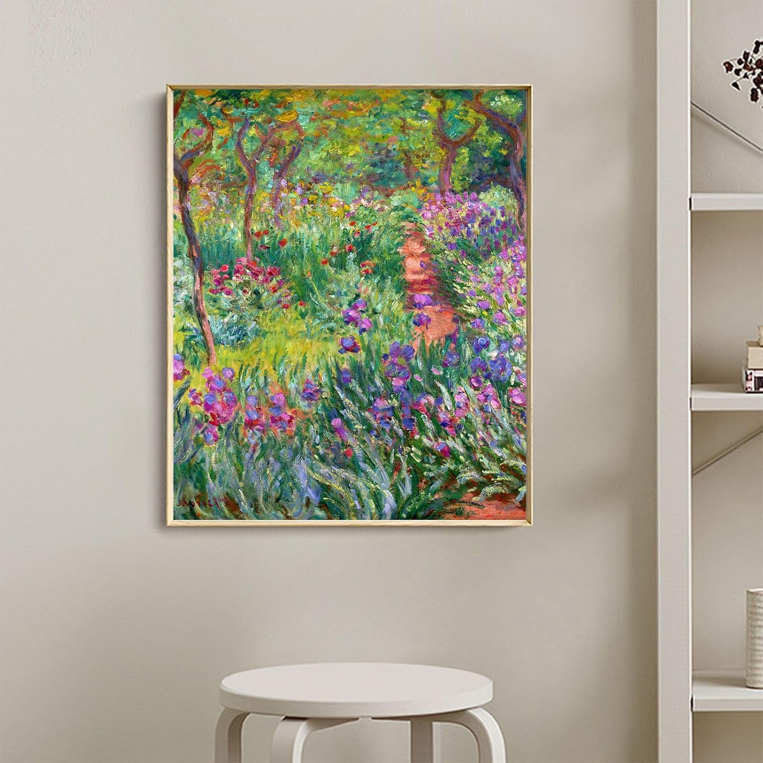 KWAY Claude Monet – Lienzo decorativo para pared, póster de The Iris Garden at Giverny, impresiones artísticas impresionistas, decoración de pared