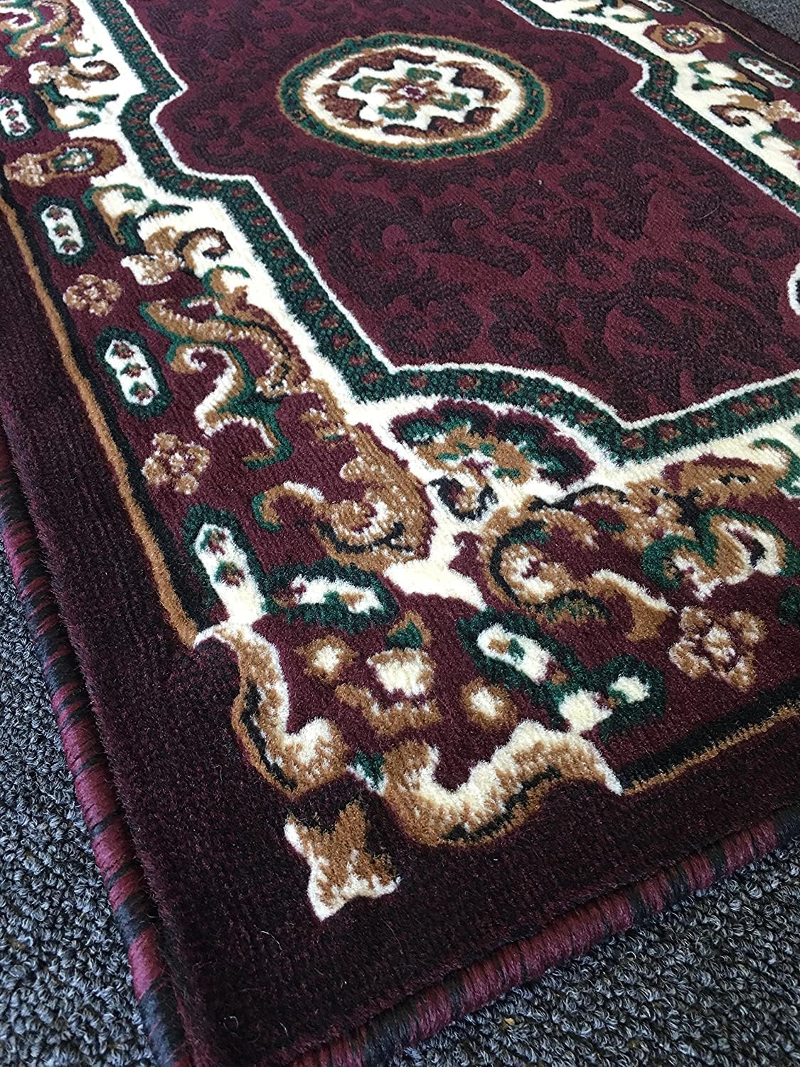 YHSF Alfombra tradicional de diseño floral (borgoña, 2 pies x 3 pies 4 pulgadas)