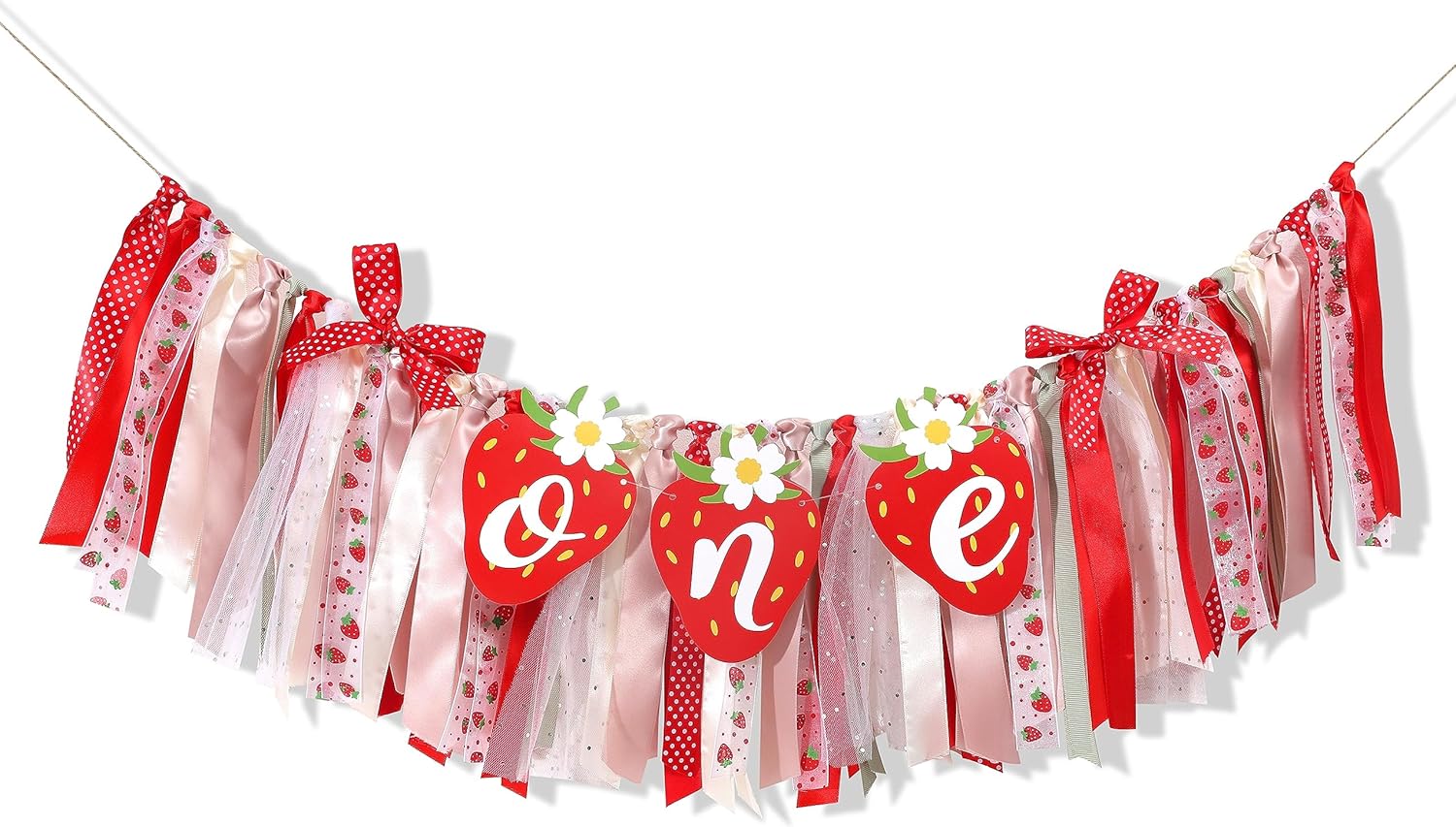 Cartel para silla alta de primer o primer cumpleaños de fresa, decoración de fiesta de primer cumpleaños de bayas, pancarta para silla alta Sweet