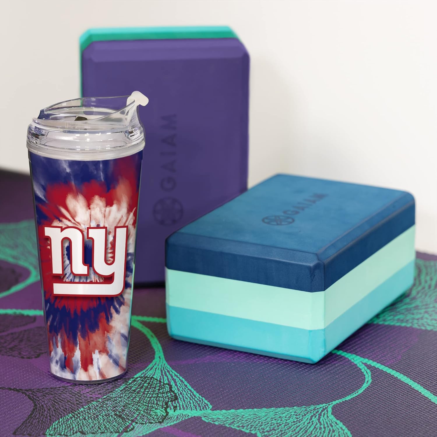 Rico Industries NFL – Vaso de purpurina acrílica de 24 onzas con tapa con bisagras, vaso de doble pared con licencia oficial y popote