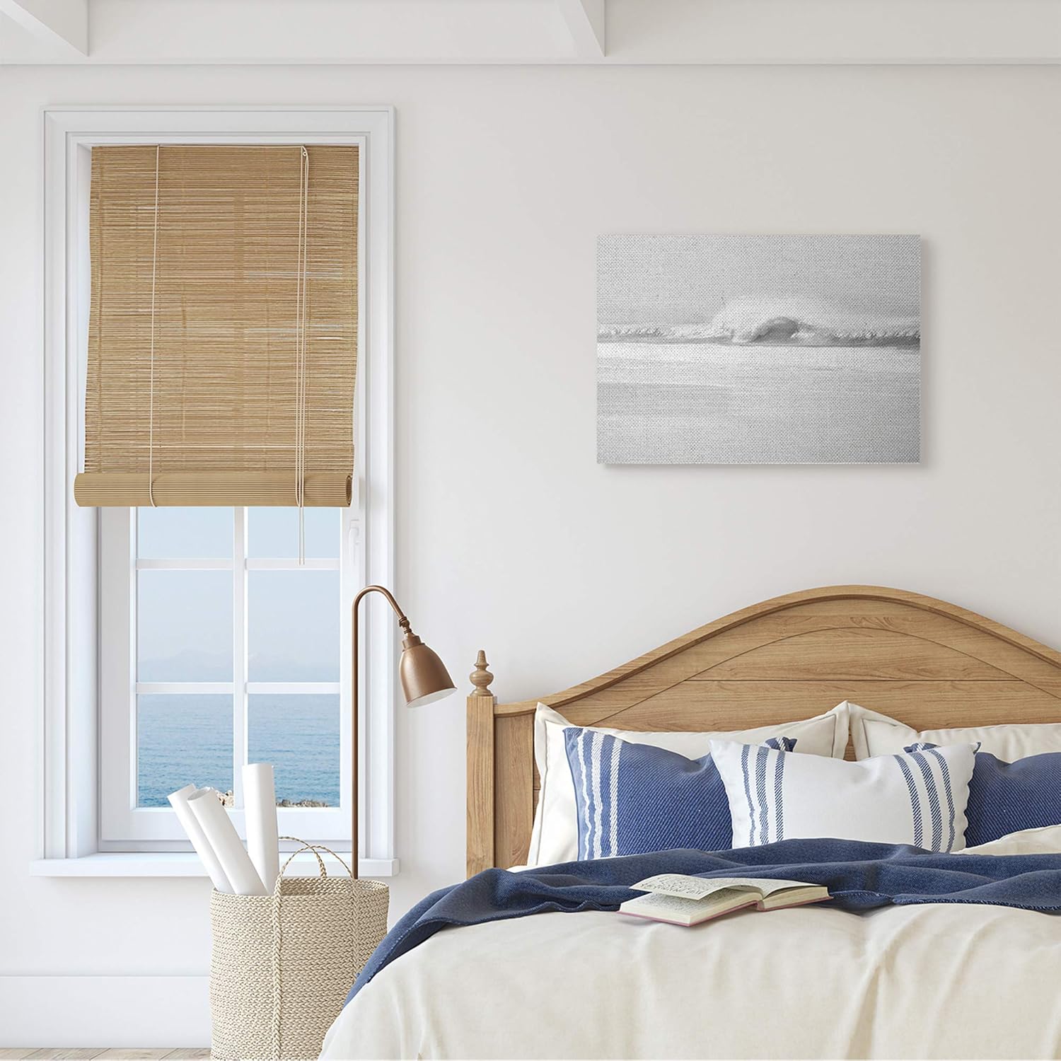 Stupell Industries Waves Crashing On Beach – Lienzo decorativo para pared, diseño de Maggie Olsen, 16 x 20 pulgadas, color gris