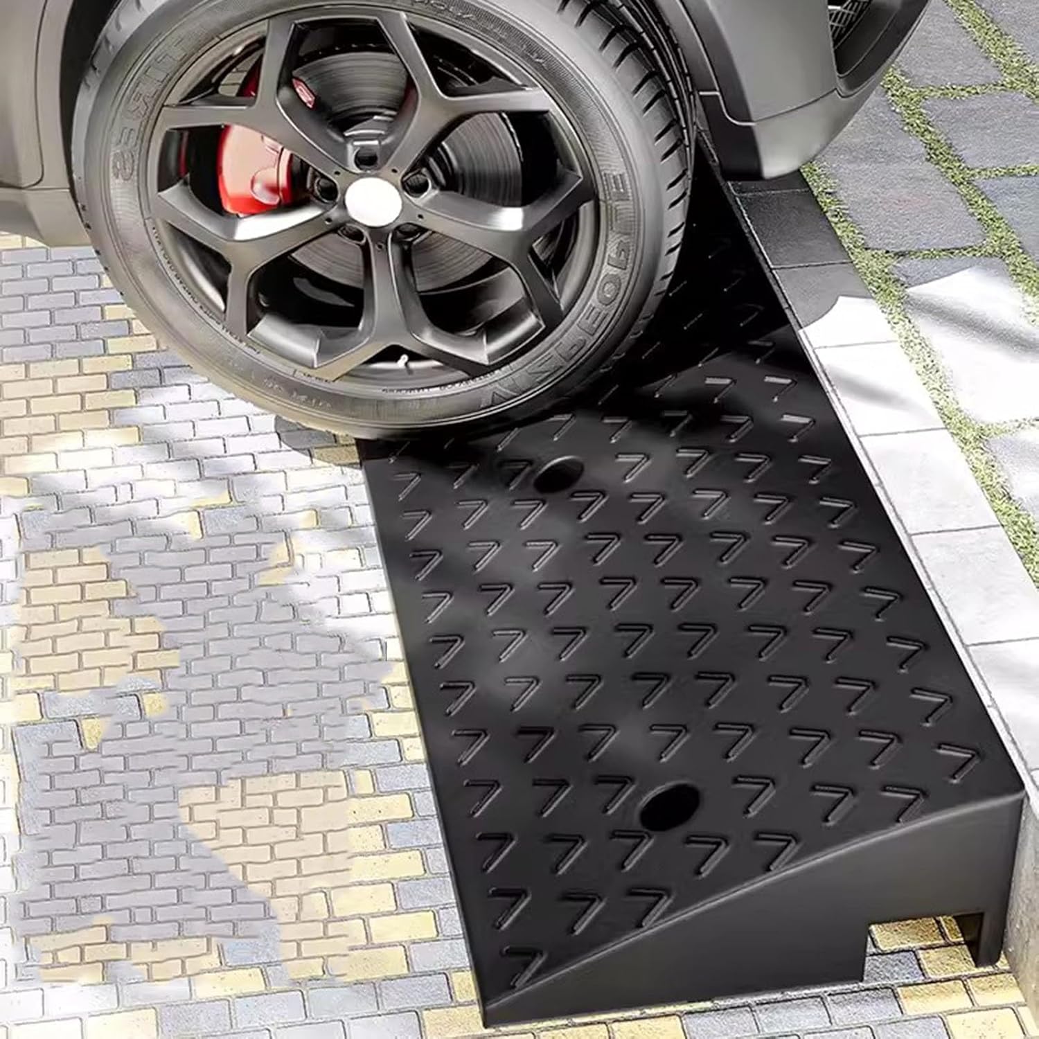 Rampa para silla de ruedas, rampa portátil para bordillos industriales, borde Threshol de goma duradera, umbral antideslizante y peldaños para acera