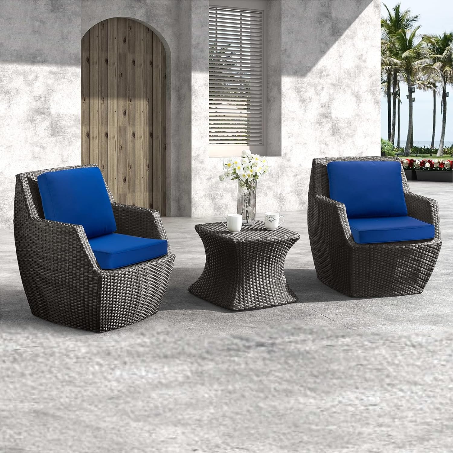 Juego de cojines para sillas de patio, cojines de asiento para exteriores de 24 x 24 pulgadas, cojines de patio para muebles de exterior