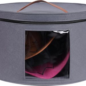 Caja de almacenamiento para sombreros de fieltro, caja de almacenamiento redonda para sombreros transparentes, 16.5 x 10 pulgadas, gran capacidad, Caja de almacenamiento para sombreros de fieltro, caja de almacenamiento redonda para sombreros transparentes, 16.5 x 10 pulgadas, gran capacidad,