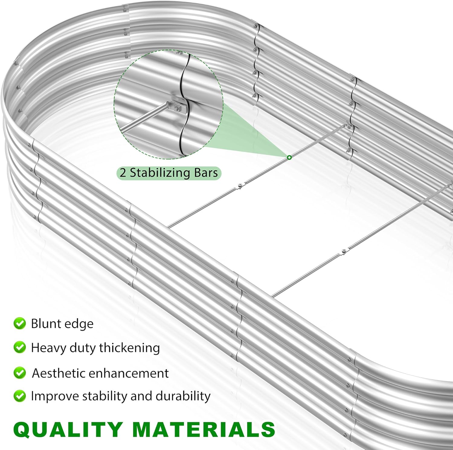 2 camas de jardín elevadas de acero galvanizado de 7 x 3 x 1 pies, caja grande de acero galvanizado para exteriores para fácil de hacer y limpiar,