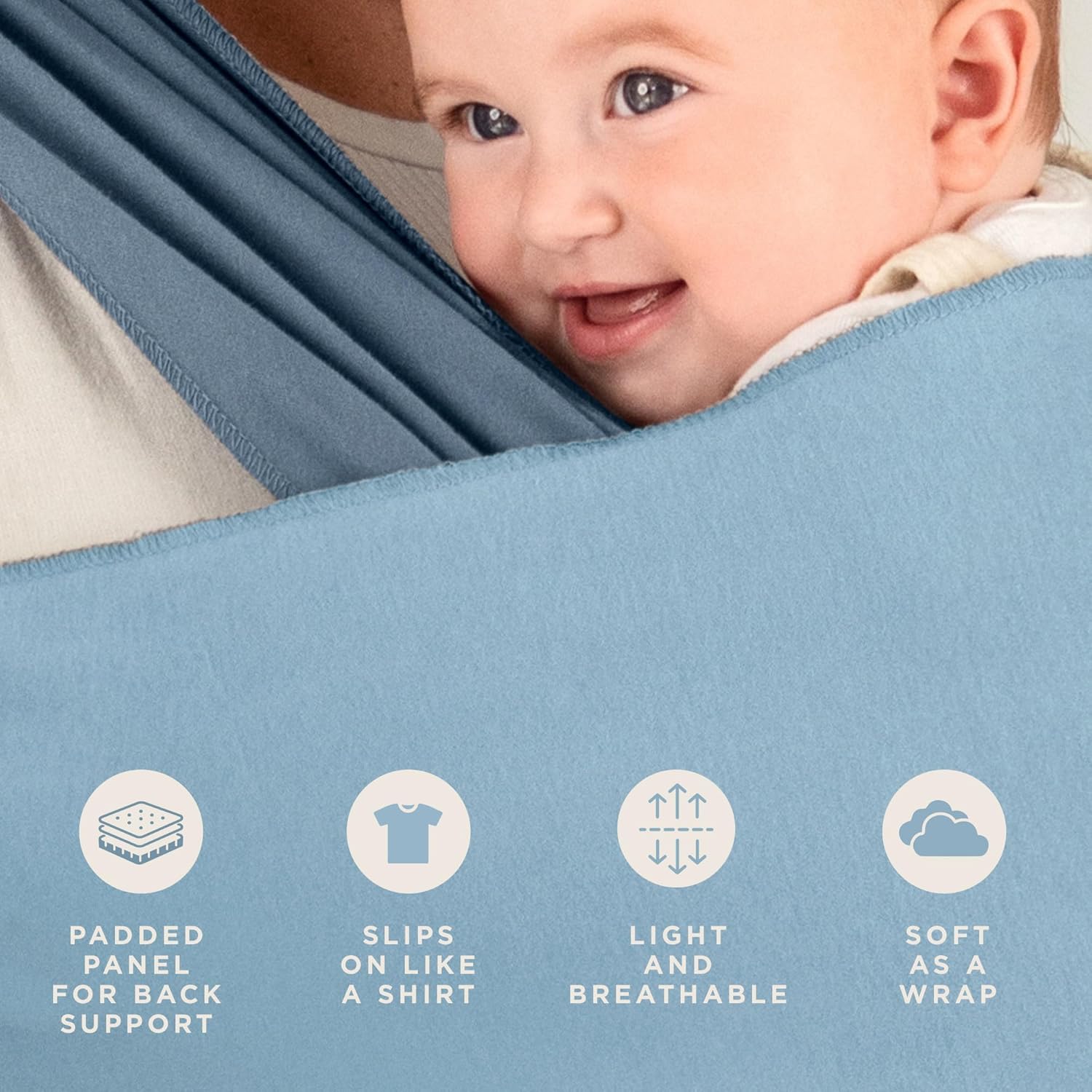 Moby Portabebés fácil de envolver  Portabebés y envoltura en uno para madres, padres y cuidadores  Diseñado para recién nacidos, bebés y niños