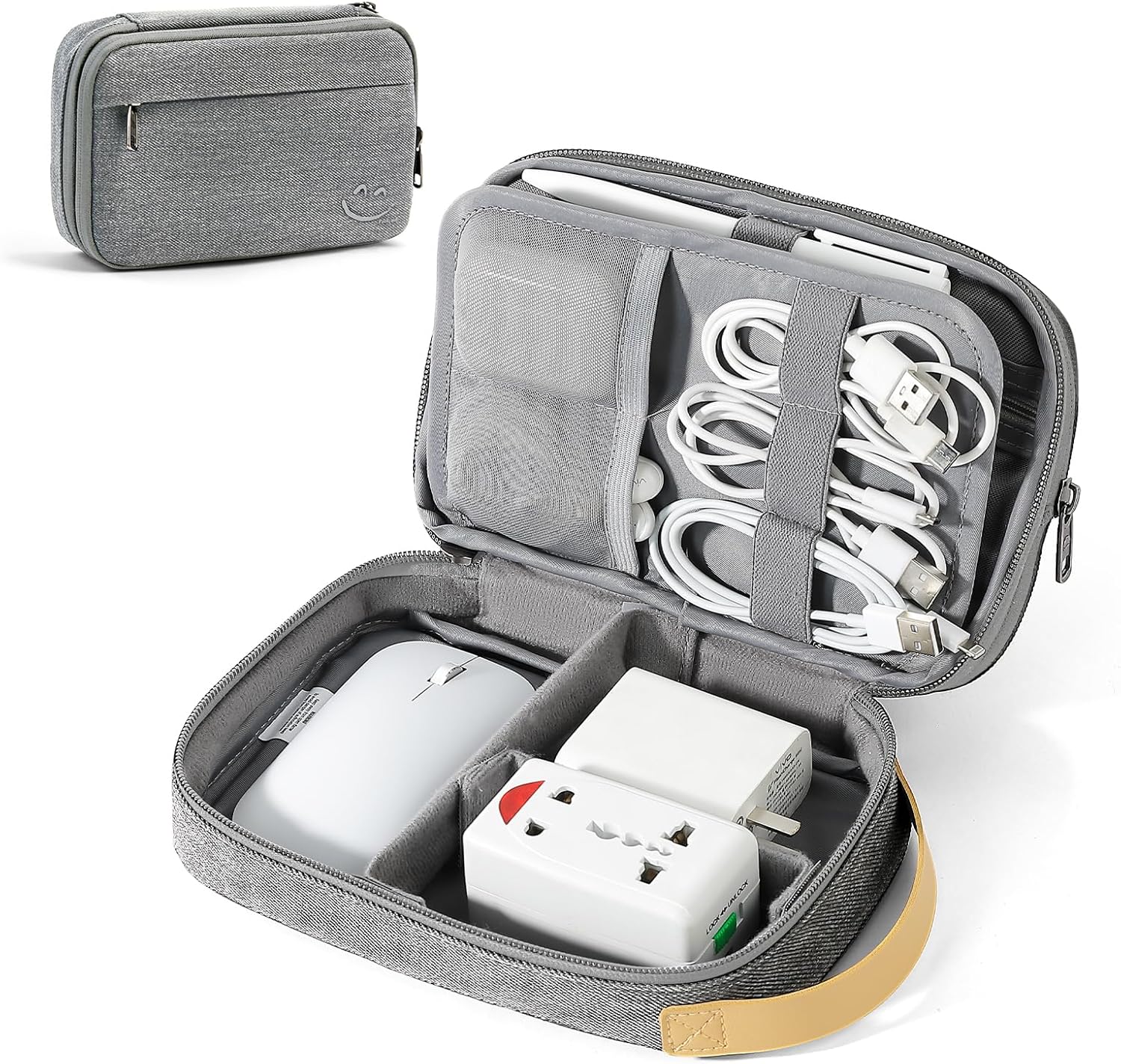 Travelkin – Organizador de cables electrónico de viaje, bolsa organizadora de cables de viaje para cargador, teléfono, tarjeta SD, tarjeta SIM,