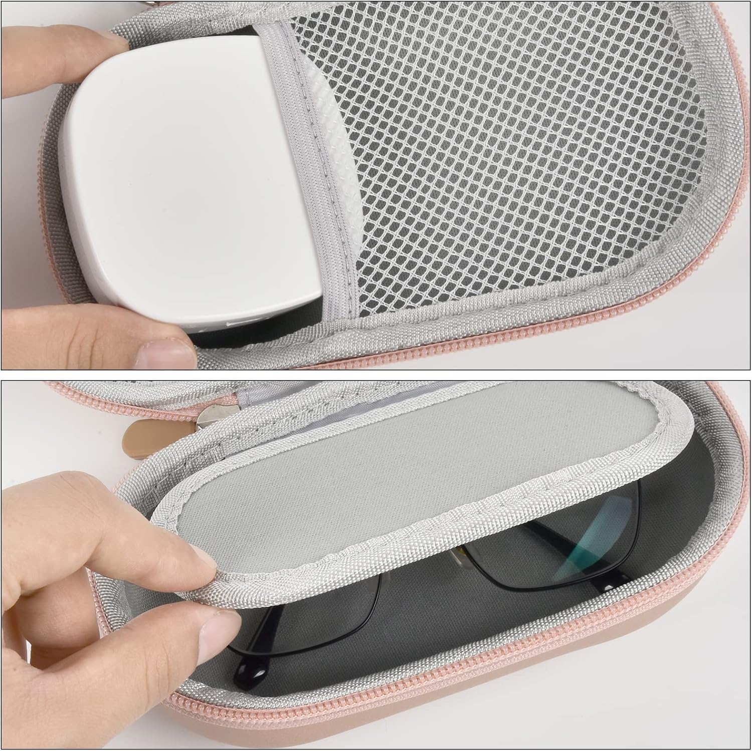 Estuche portátil 2 en 1 para lentes de contacto y funda para lentes, estuche de contacto de viaje con kit de almacenamiento de remojo incluido