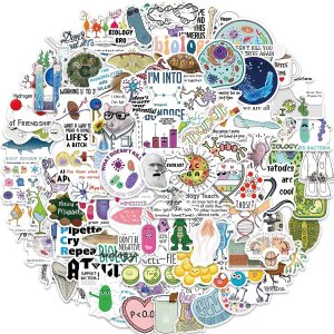 100 calcomanías impermeables divertidas de biología para botella de agua, laptop y cuaderno, lindas calcomanías de biología para profesores y 100 calcomanías impermeables divertidas de biología para botella de agua, laptop y cuaderno, lindas calcomanías de biología para profesores y