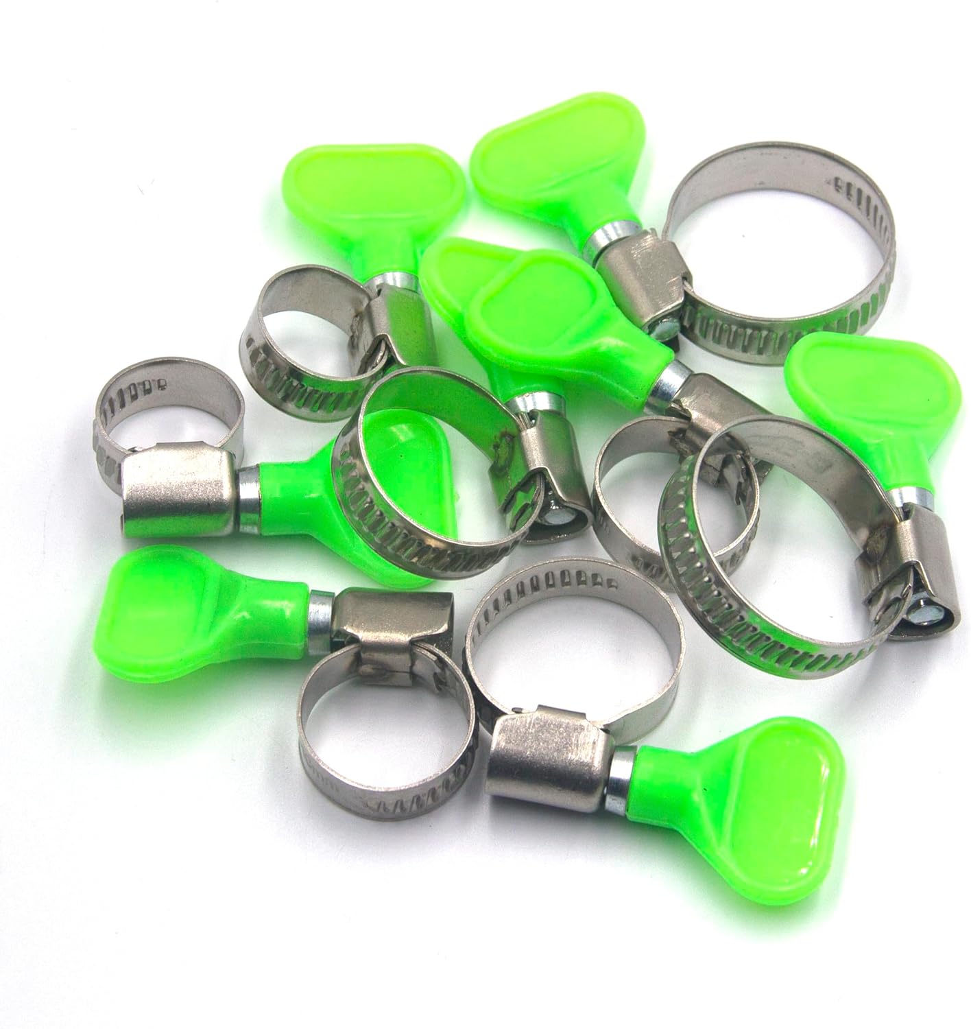 ISPINNER 20 abrazaderas de manguera de llave de 0.31 a 0.47 pulgadas, tornillo de pulgar, abrazaderas de manguera de acero inoxidable ajustables