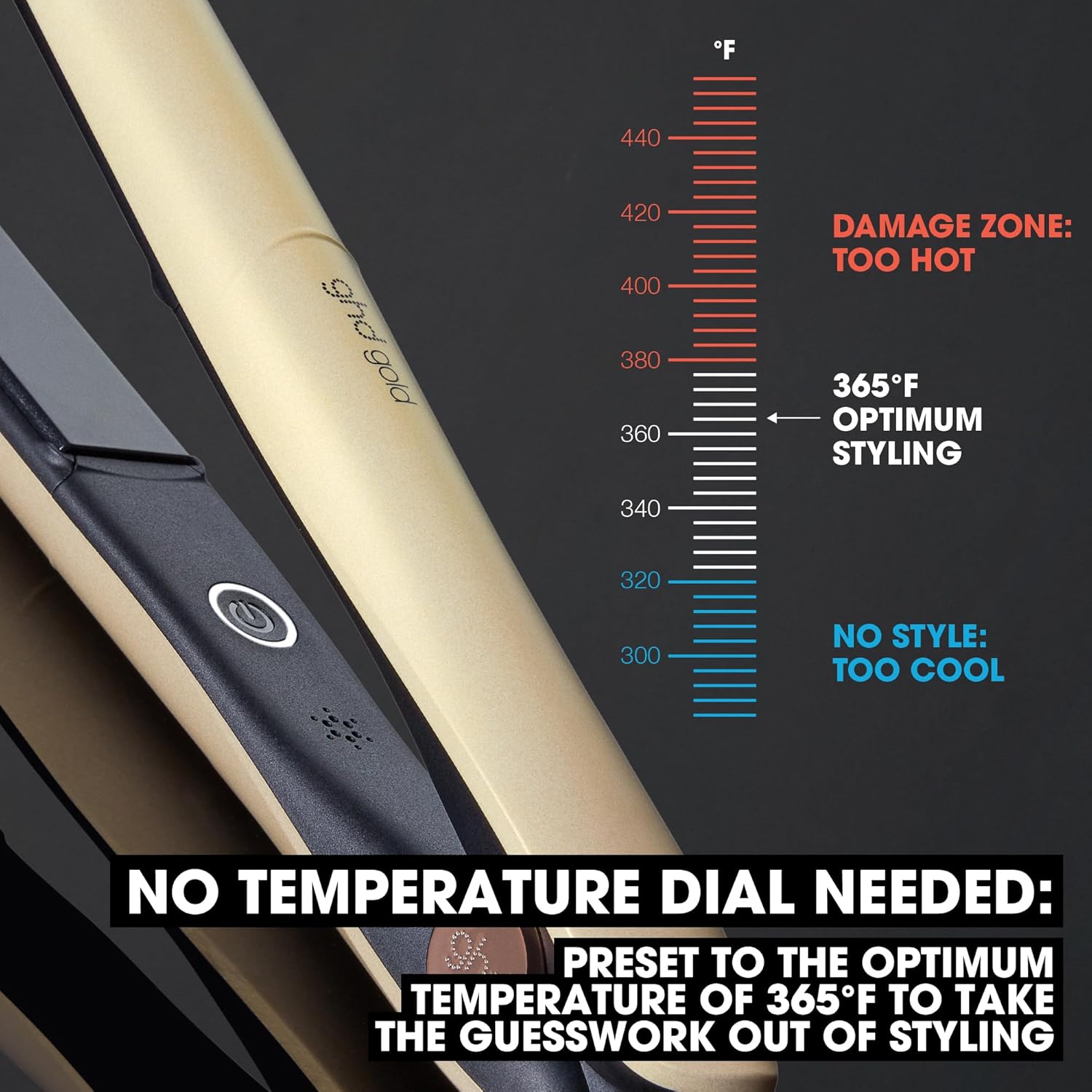 ghd Gold Styler – Plancha plana de 1 pulgada, alisadora de pelo, plancha plana de cerámica, peinadora profesional