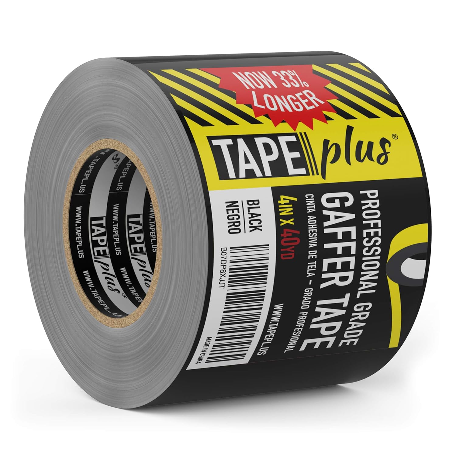 Cinta Gaffer  Rollo enorme  Cinta negra de 4 pulgadas x 40 yardas (120 pies)  Cinta GaffersTape utilizada para cinta Gaff, cinta adhesiva, cinta