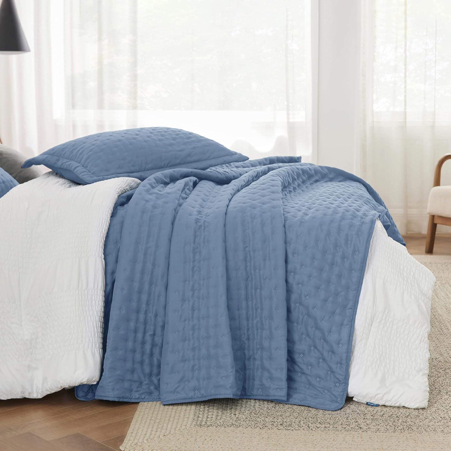 Bedsure – Juego de edredón individual extra largo. Juego de edredón ultrasónico suave individual. Colcha trébol de tamaño individual. Colcha ligera