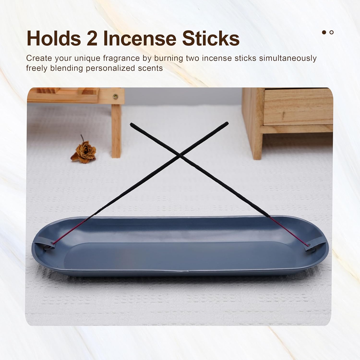 TIMSURE Soporte para incienso de Palo Santo, soporte de salvia, soporte para quemador de incienso de hierro hecho a mano, quemador de incienso de 12
