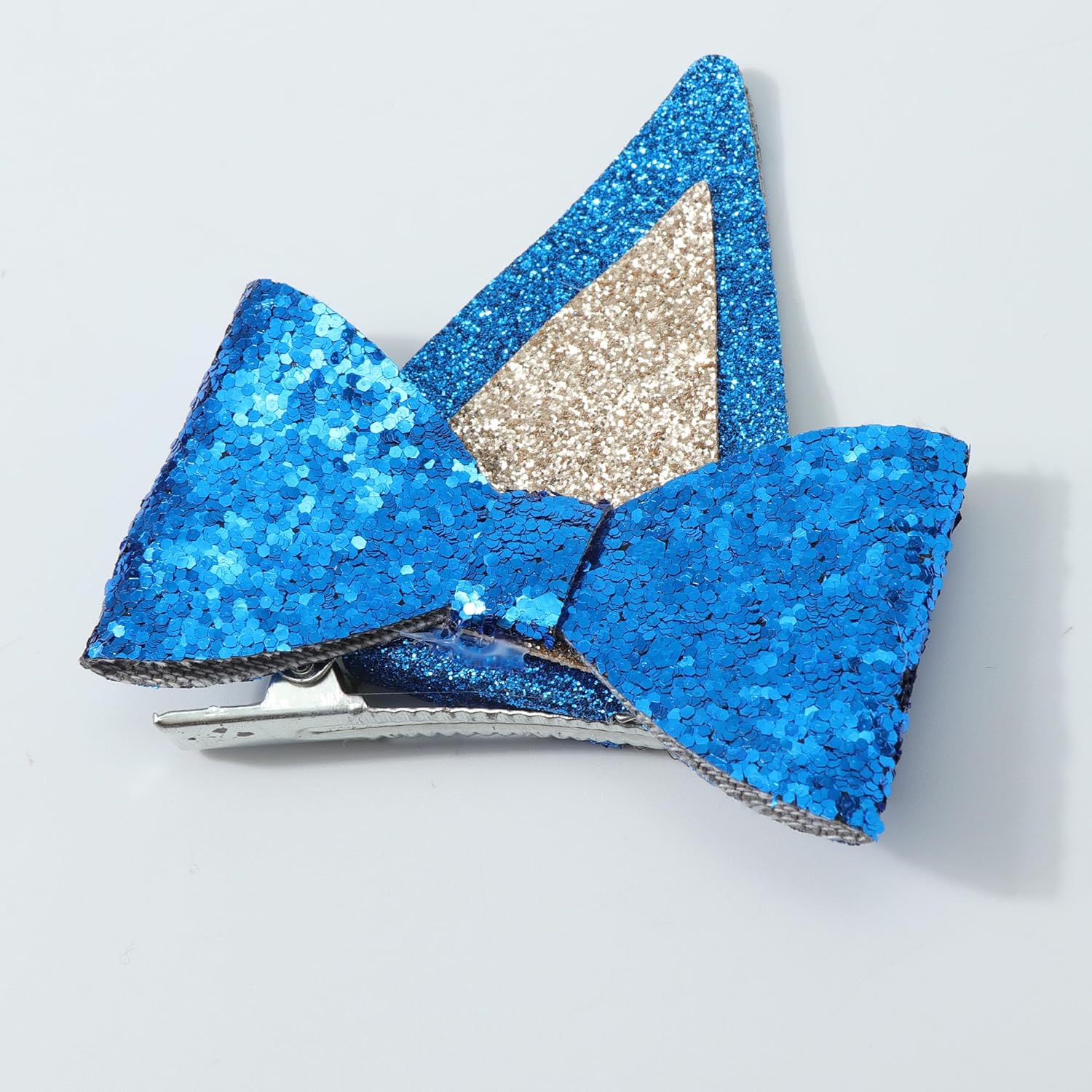 Sgehen 2 pares de pinzas para el pelo de orejas de perro azules y naranjas para niñas, accesorios de disfraz de Halloween, accesorios de disfraz de