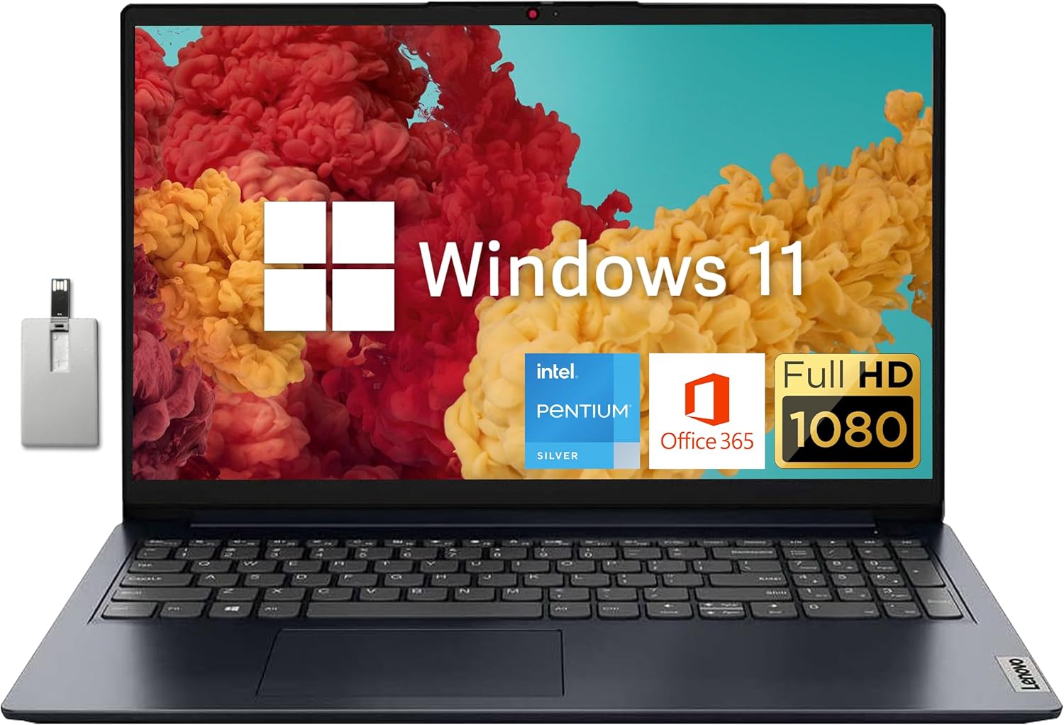 Lenovo IdeaPad Laptop FHD de 15.6 pulgadas, procesador Intel Pentium Silver N6000, 12 GB de RAM, SSD PCIe de 512 GB, cámara web HD 720P, Dolby