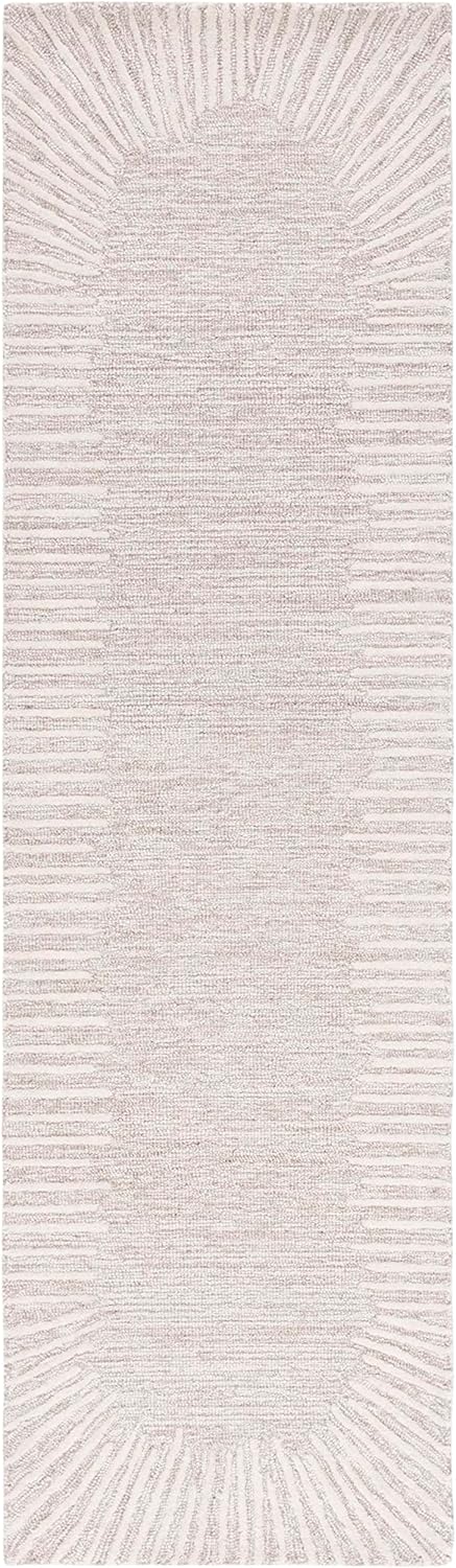 SAFAVIEH Abstract Collection – Alfombra de pasillo de 2 pies 3 pulgadas x 6 pies, natural y marfil, lana hecha a mano, ideal para zonas de alto