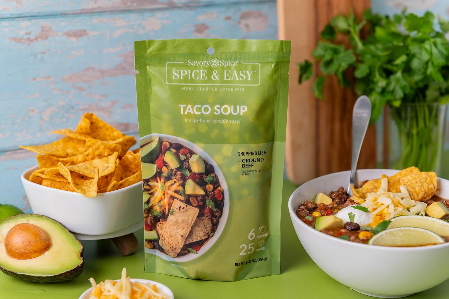 Savory Spice Taco Soup Spice ‘n Easy Mix, paquete de 5.35 onzas (paquete de 5.35 onzas)