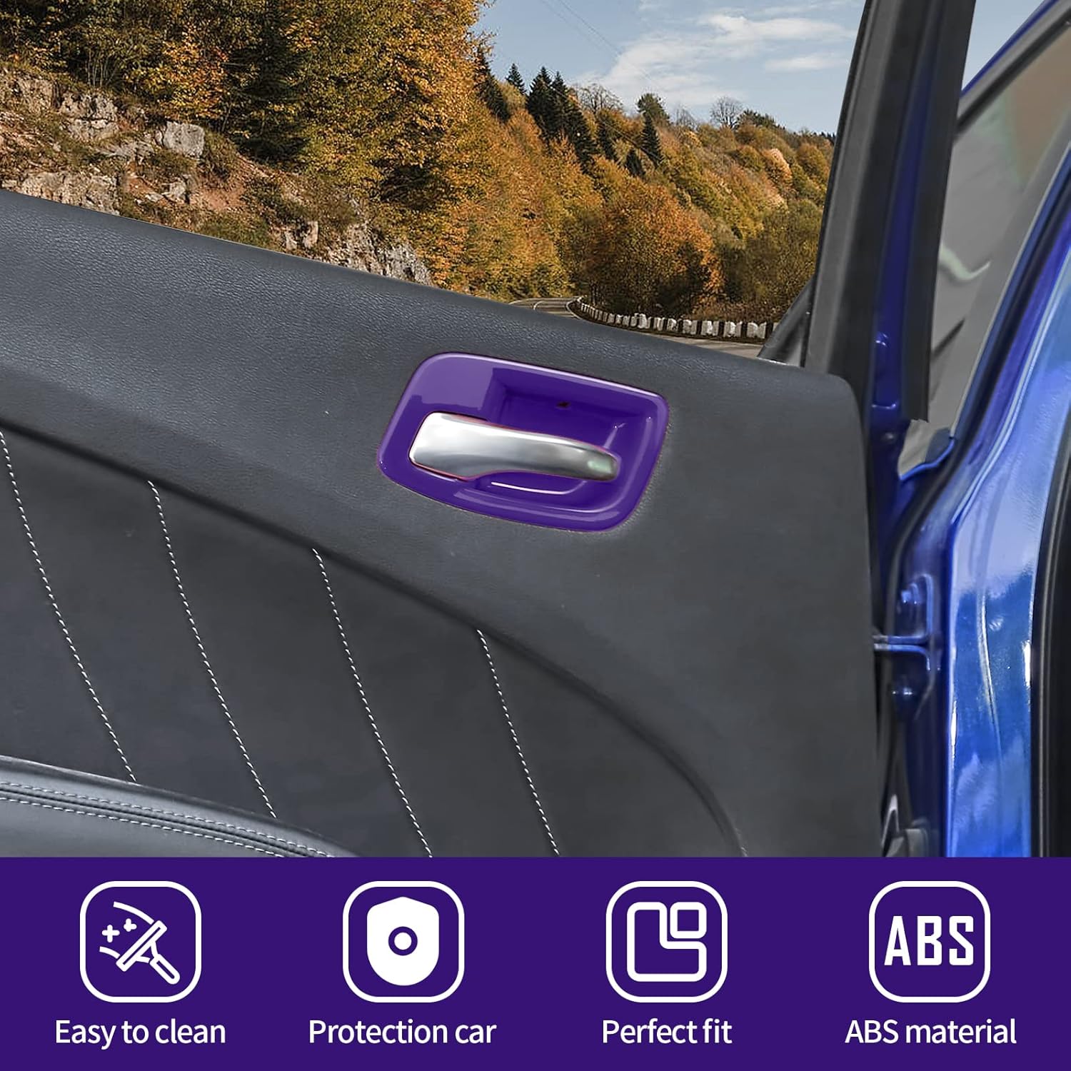 JWWY Cubierta para manija interior del cuenco de la puerta, ajuste para Dodge Charger 2011-2024+, accesorios interiores, Chrysler 300, 5 unidades,