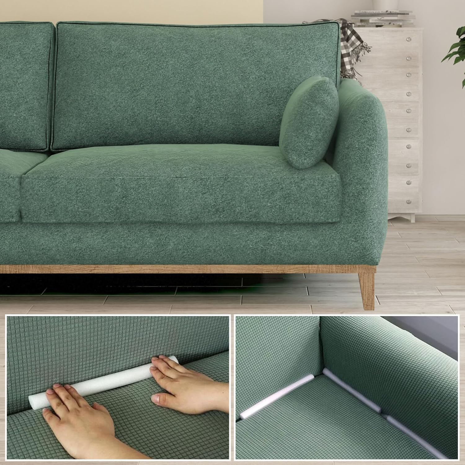Funda para muebles, empuñaduras para sofá, espumas flexibles, relleno de respaldo, tubo de calafateo, agarres de espuma para sillones dueños de
