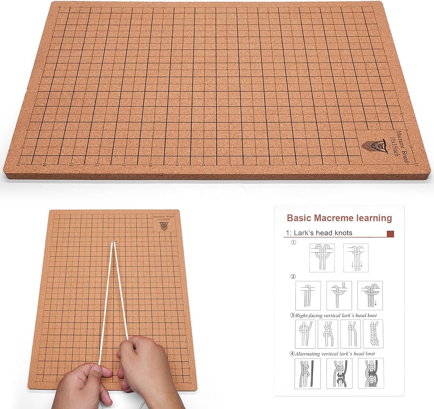 Tablero de macramé de 12 x 16 pulgadas para trenzar y cordar tablero de proyecto de macramé para trenzar pulseras, crear macramé y creaciones de