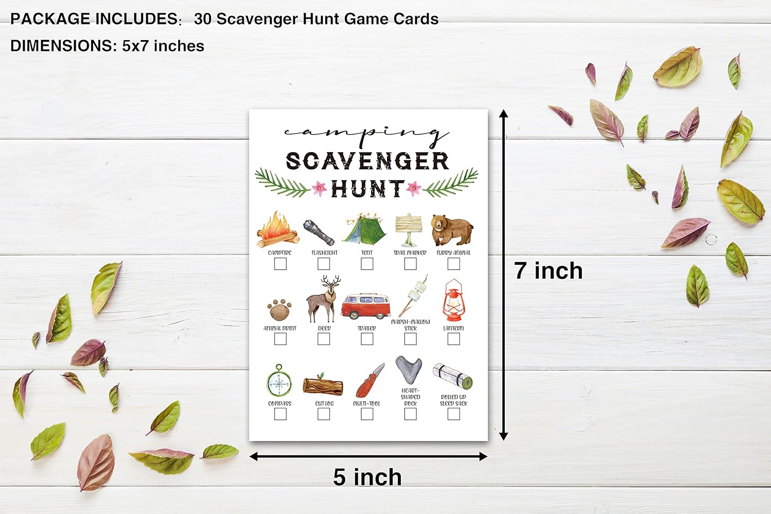 Juego de búsqueda del tesoro, caza del tesoro de campamento al aire libre para niños, tarjetas de pistas de búsqueda del tesoro de la
