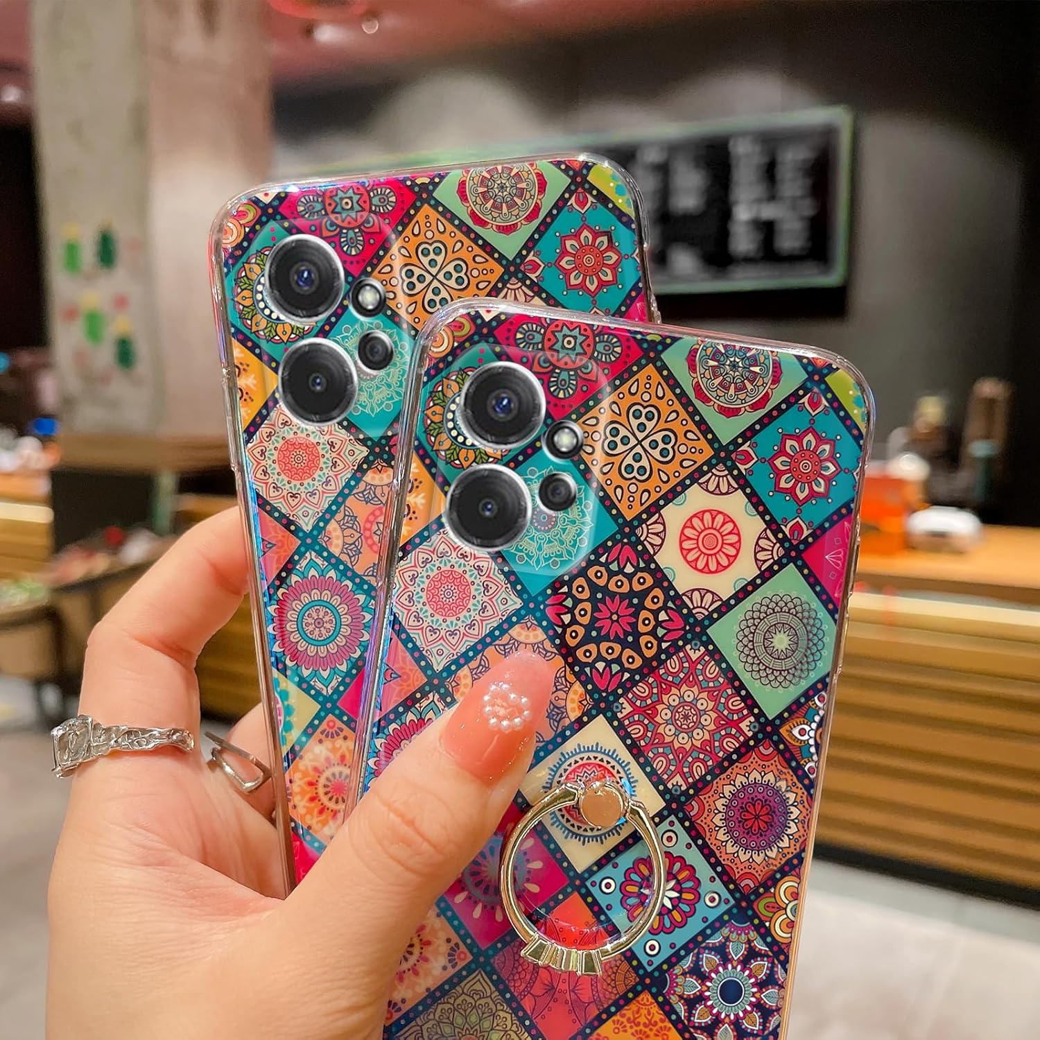 Funda para Motorola Moto G Power (2023), retro, delgada, a prueba de golpes, para niñas y mujeres, con soporte de anillo dorado, funda de teléfono