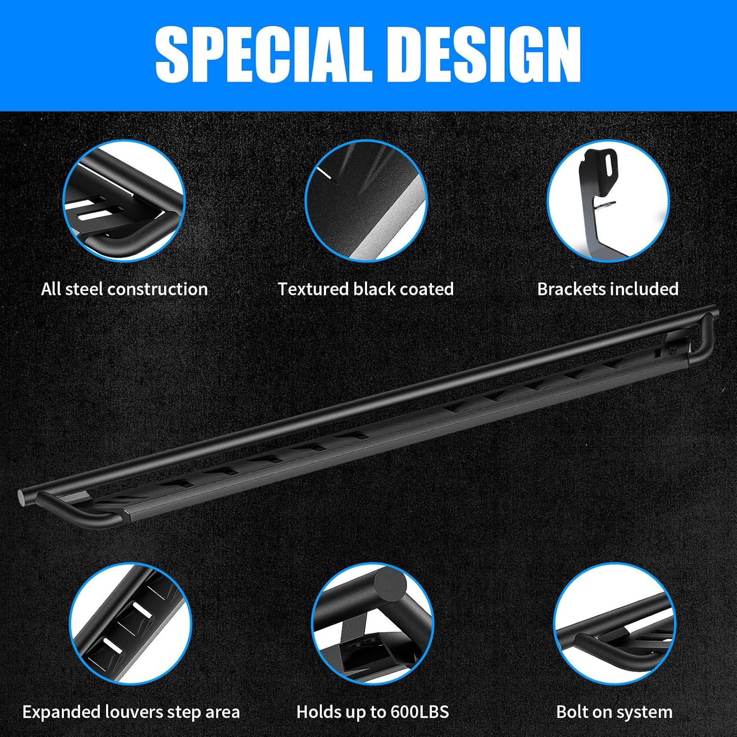 ONINE Estribo tubular de ajuste personalizado Chevy SilveradoGMC Sierra 1500 y Chevy SilveradoGMC Sierra 2019-2024 y Chevy SilveradoGMC Sierra