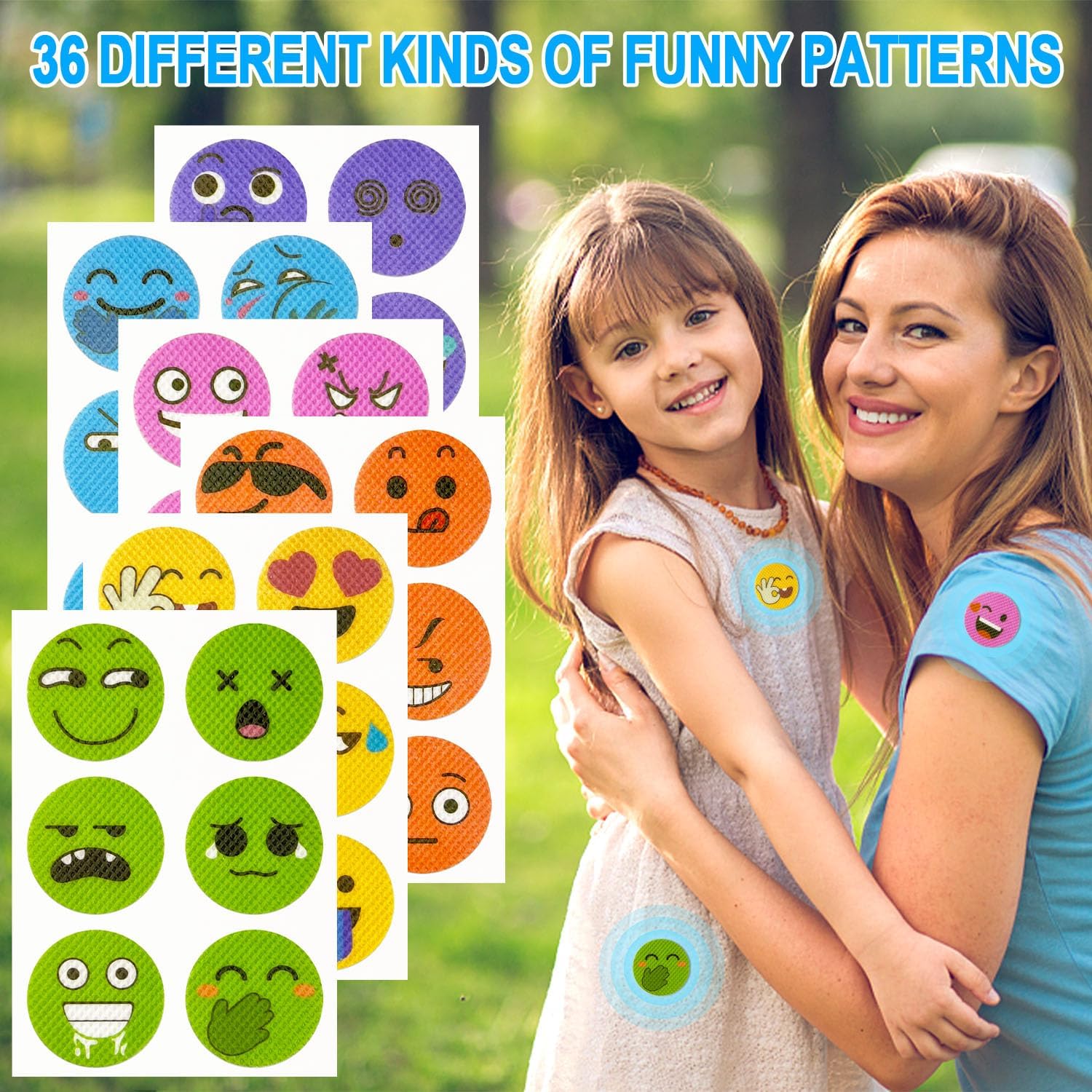 360 calcomanías repelentes de mosquitos, divertidos parches de mosquitos para niños, bebés y adultos con 6 pulseras repelentes de mosquitos