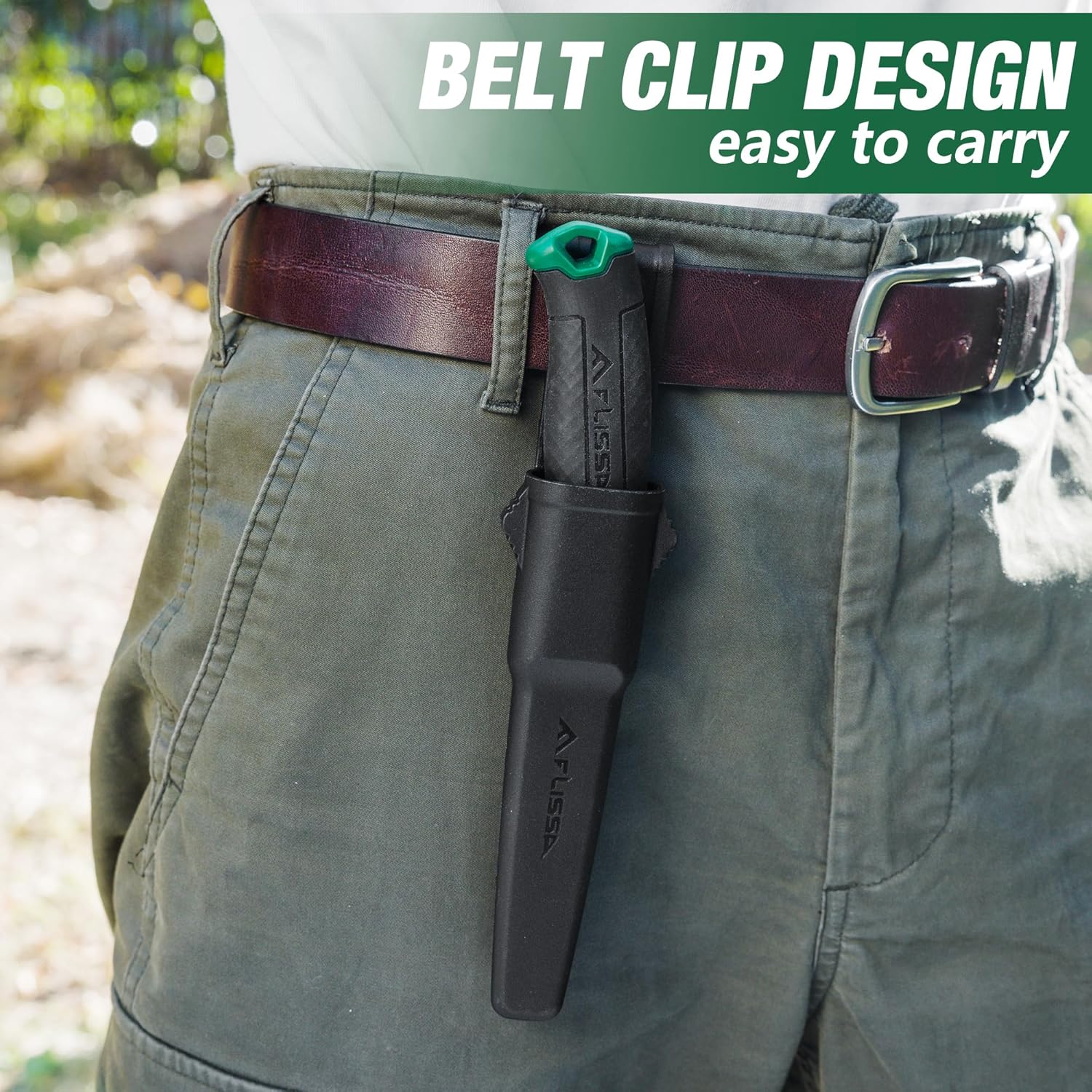 FLISSA Sierra de mano plegable y cuchillo de supervivencia, sierra plegable con hoja de sierra bimetálica y cuchillo de hoja fija con funda, sierra