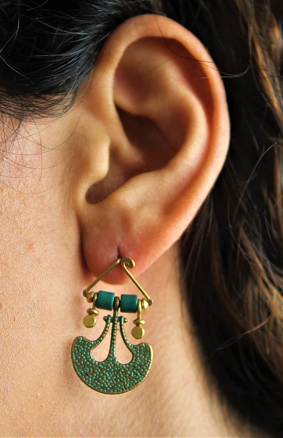 Persian tribal earrings for women Handmade turquoise boho earrings Turkish jewelry Gift for her