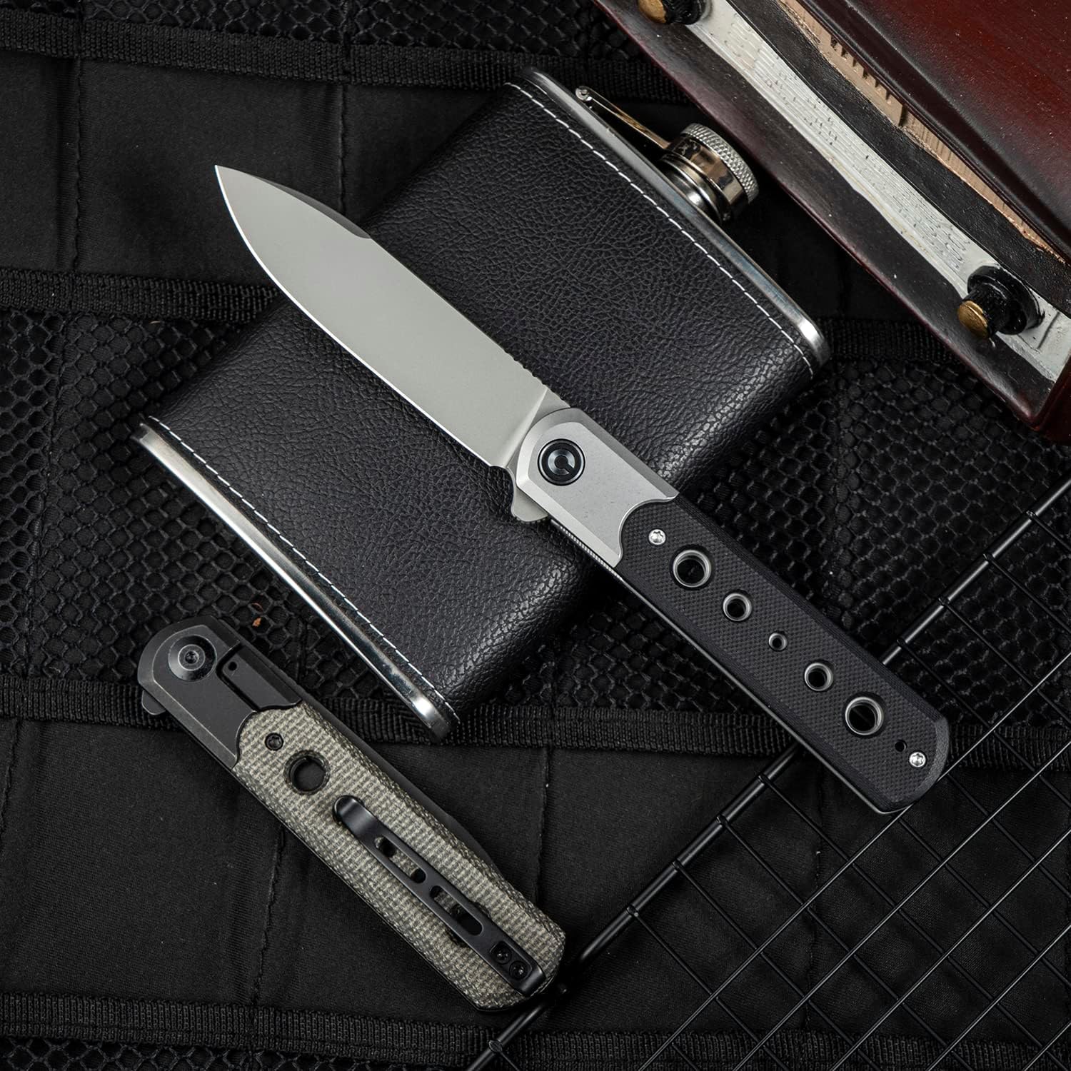CIVIVI Banneret – Cuchillo de bolsillo plegable, hoja Nitro-V de 3.48 pulgadas, mango G10, clip de bolsillo reversible, cuchillo EDC para utilidad,