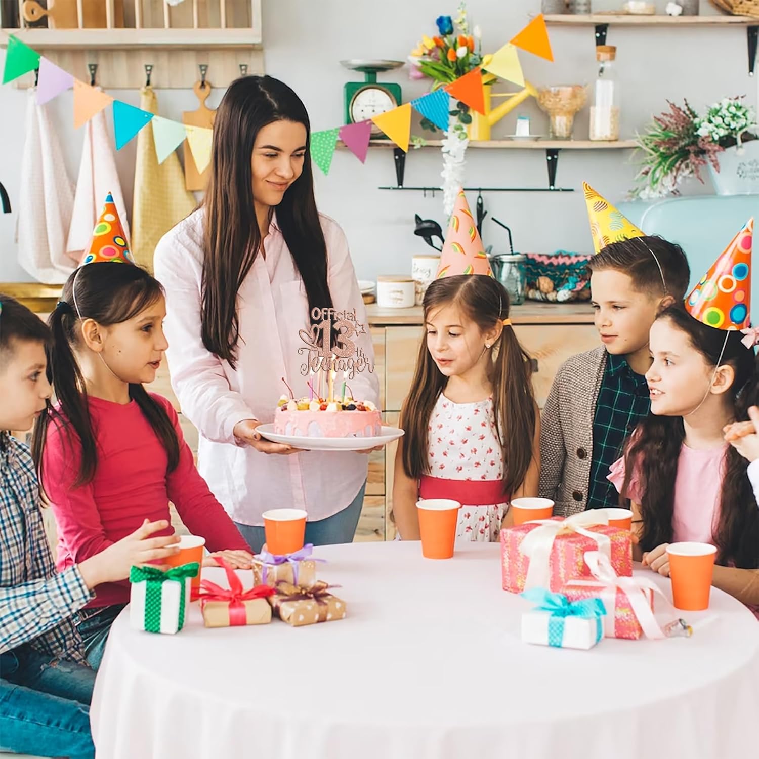 1 paquete de 13 decoraciones oficiales para tartas de 13 años con purpurina para decoración de pasteles de cumpleaños 13 Fabulosos 13 cumpleaños