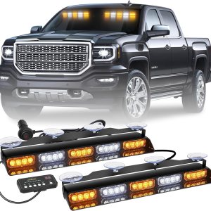 XRIDONSEN 2 luces estroboscópicas de emergencia de 17 pulgadas para camiones, luces interiores delanterastraseras para parabrisas delanterotrasero, XRIDONSEN 2 luces estroboscópicas de emergencia de 17 pulgadas para camiones, luces interiores delanterastraseras para parabrisas delanterotrasero,