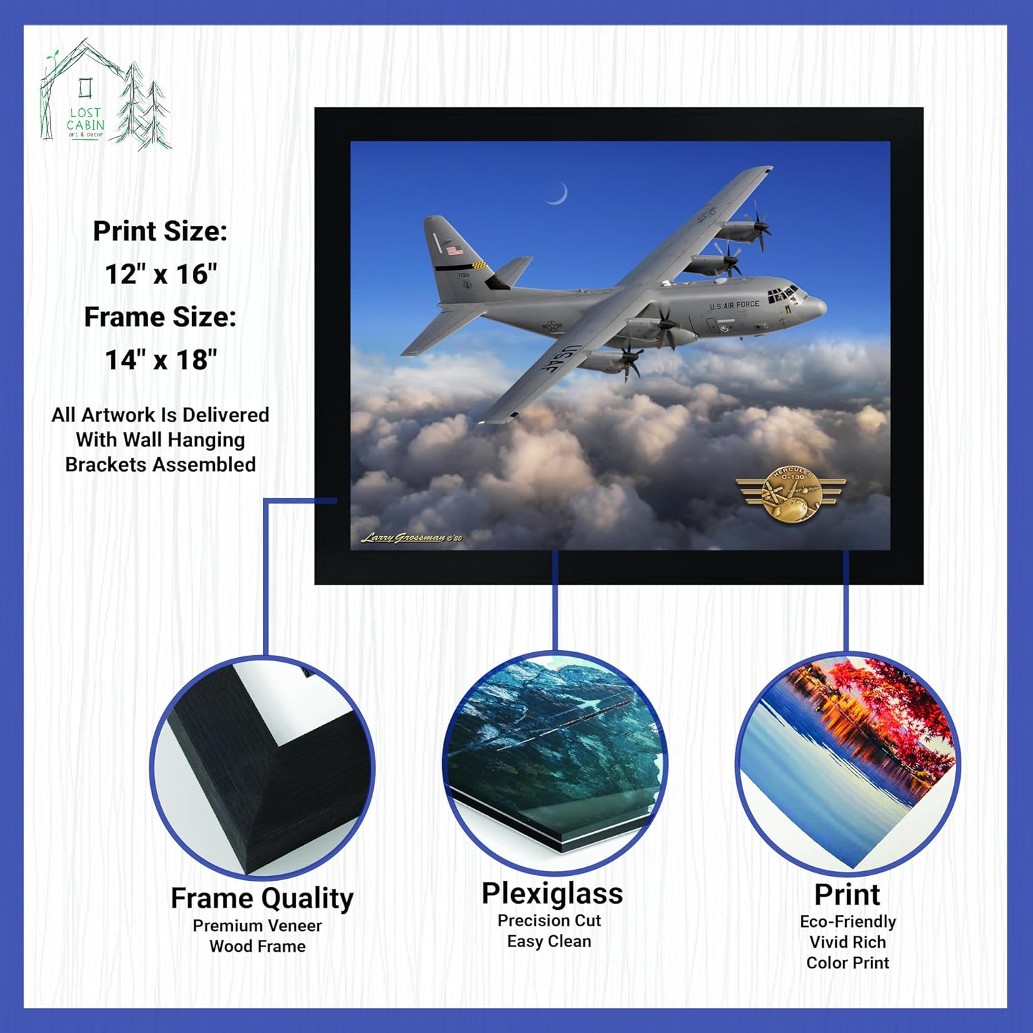 C130 – Póster de avión de Hércules para decoración de pared, impresión enmarcada  Pósteres icónicos y clásicos de aviones para el hogar y la