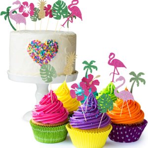 50 piezas tropicales hawaianas Luau Cupcake Toppers con purpurina Hawaii Cake Cocktail Palillo de dientes flamenco piña hibisco flores hojas de 50 piezas tropicales hawaianas Luau Cupcake Toppers con purpurina Hawaii Cake Cocktail Palillo de dientes flamenco piña hibisco flores hojas de
