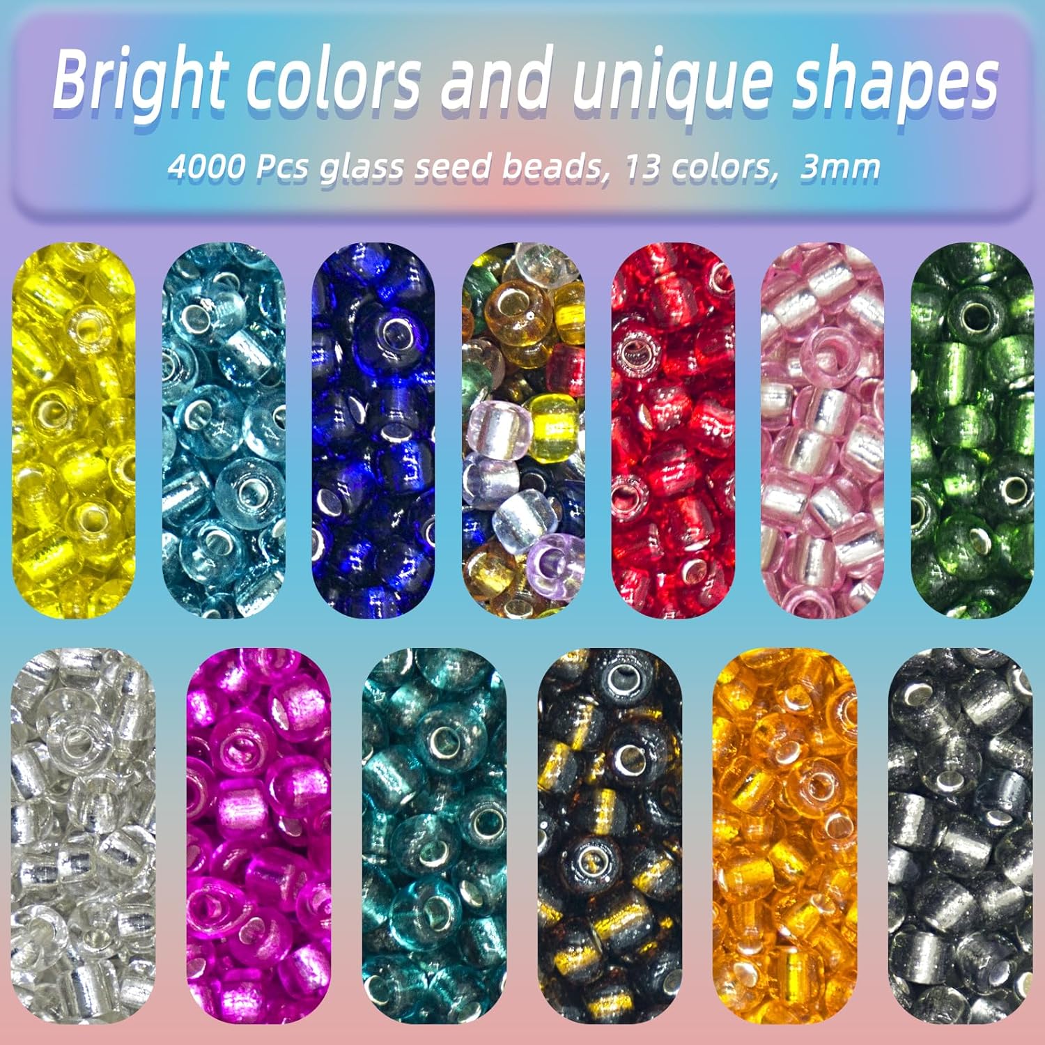 Cuentas de 0.118 pulgadas para pulseras, cuentas de pulsera de la amistad 80, cuentas redondas de poni, cuentas de manualidades a granel, cuentas de