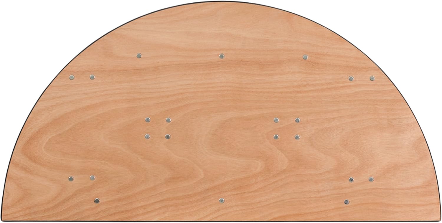 EMMA + OLIVER Mesa de banquete plegable de madera semicircular de 4 pies – Mesa para eventos y catering