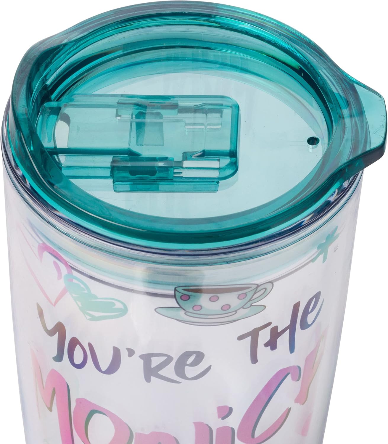 Silver Buffalo Friends You’re the Monica to My Rachel Heart – Vaso de viaje de doble pared con tapa de cierre deslizante, 20 onzas