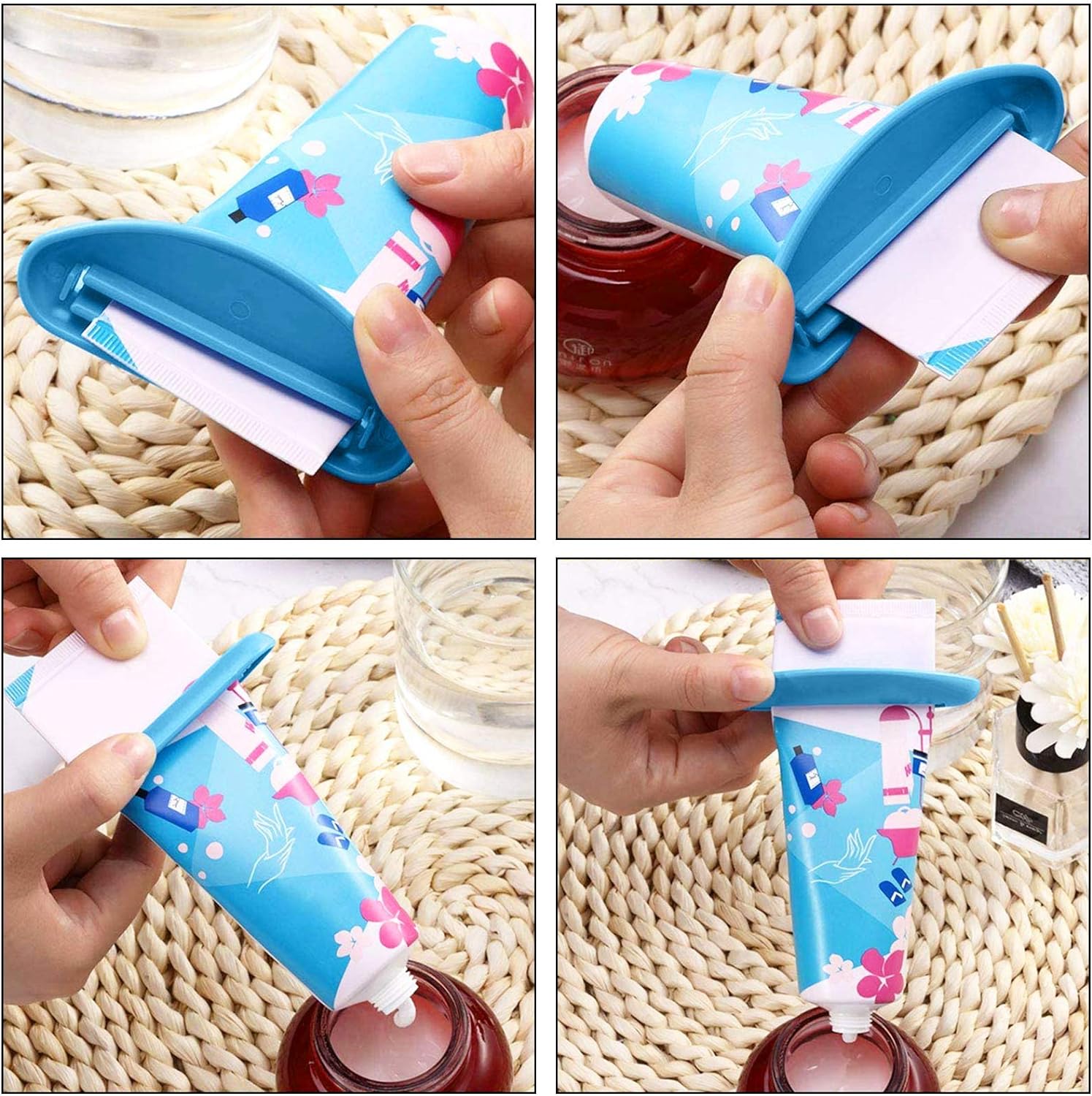 8 unidades de dispensador de tubo de pasta de dientes, soporte de exprimidor de tubos de plástico, clips de pasta de dientes para ahorrar pasta de
