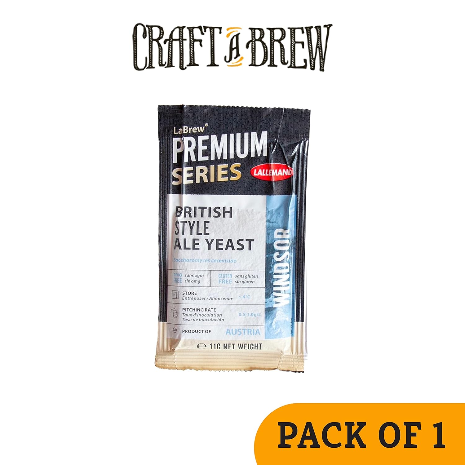 Craft A Brew – LalBrew Windsor – Levadura de Ale estilo británico – Para lagers artesanales – Ingredientes para elaboración casera – Suministros