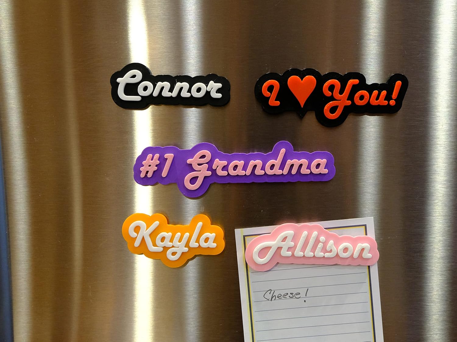 Personalized Fridge and Locker Magnet in Retro Font – Hard Plastic 2 Color Custom, Bulk Discounts