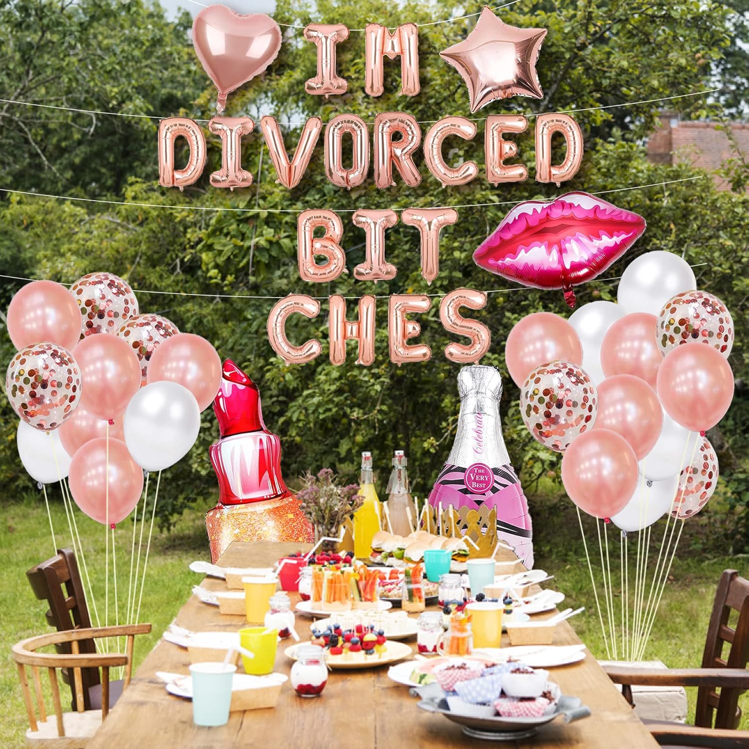 Decoraciones de fiesta de divorcio para mujeres, kit de recuerdos de fiesta de divorcio, suministros para fiesta de divorcio, simplemente