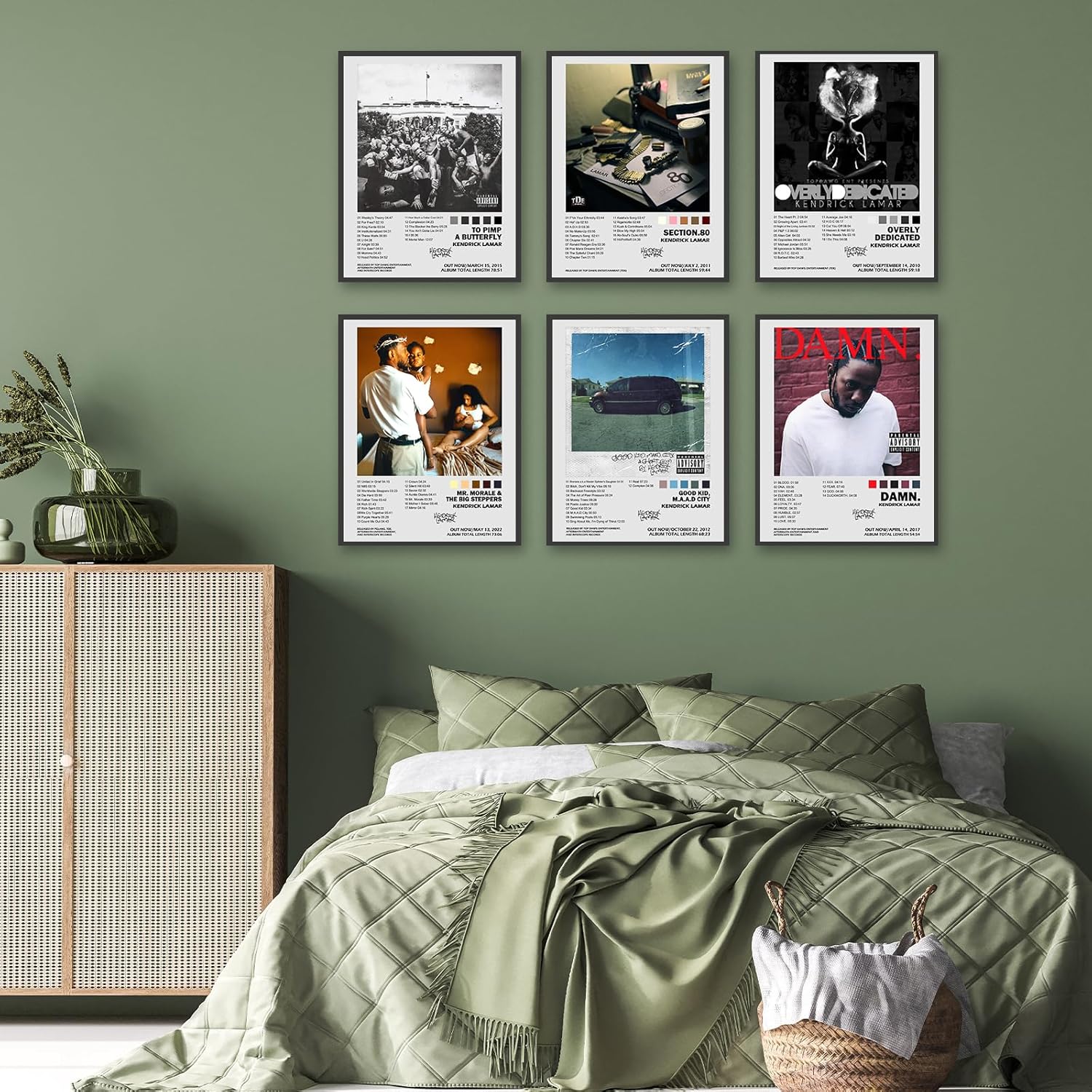 Kendrick Lamar – Póster de la cubierta del álbum de música firmado limitado, póster impreso estético para habitación, impresiones artísticas de