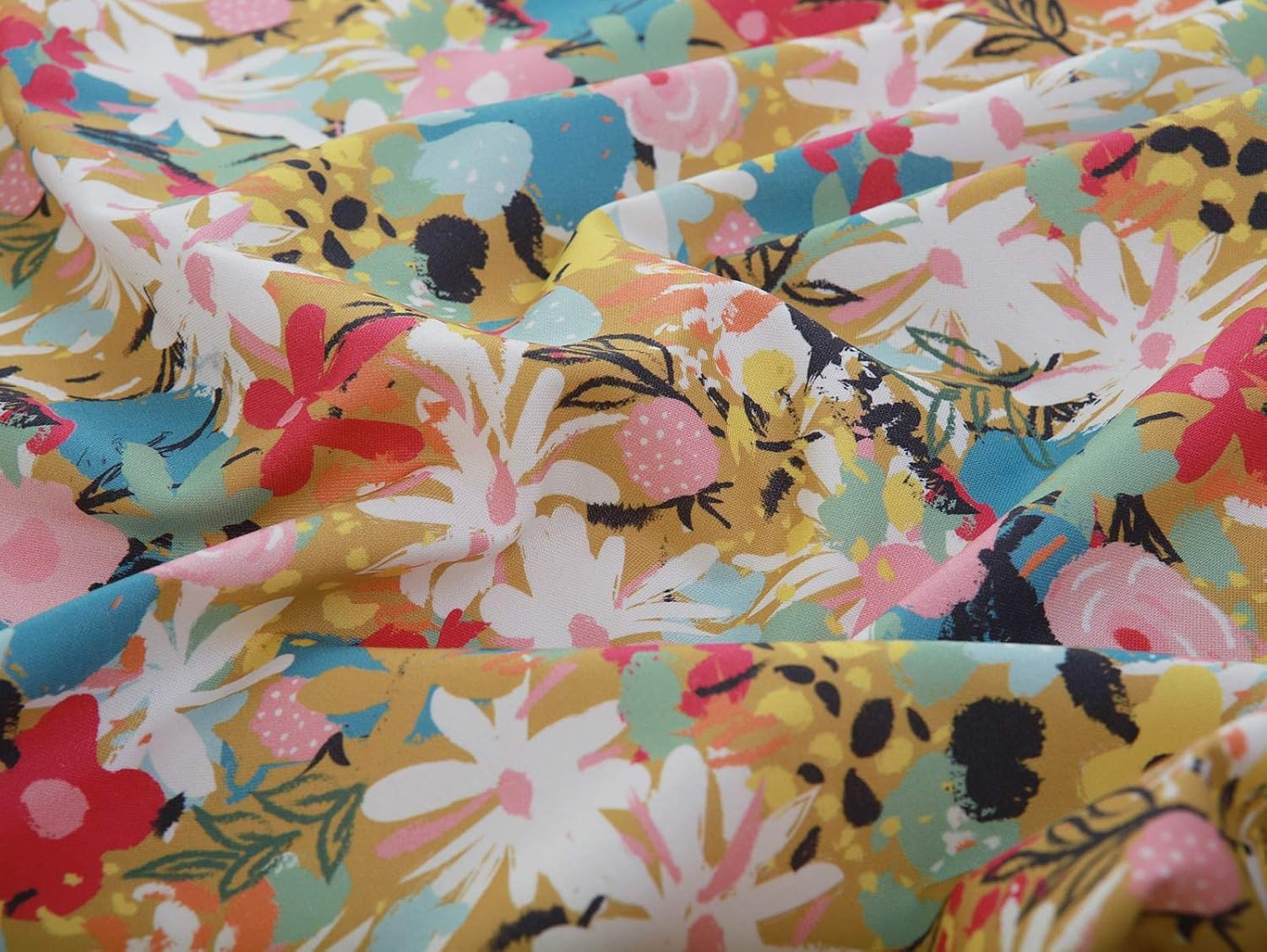 COTTONVILL Colección Bloom 20COUNT – Tela de acolchado con estampado de algodón (1 yarda, 03-Bloom Main-3)