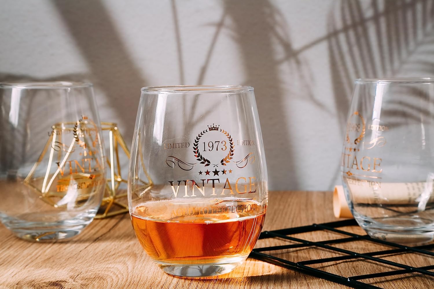Regalos de cumpleaños número 50, copas de vino de cumpleaños 50 para hombres y mujeres, regalo de decoración de aniversario de boda para fiesta de