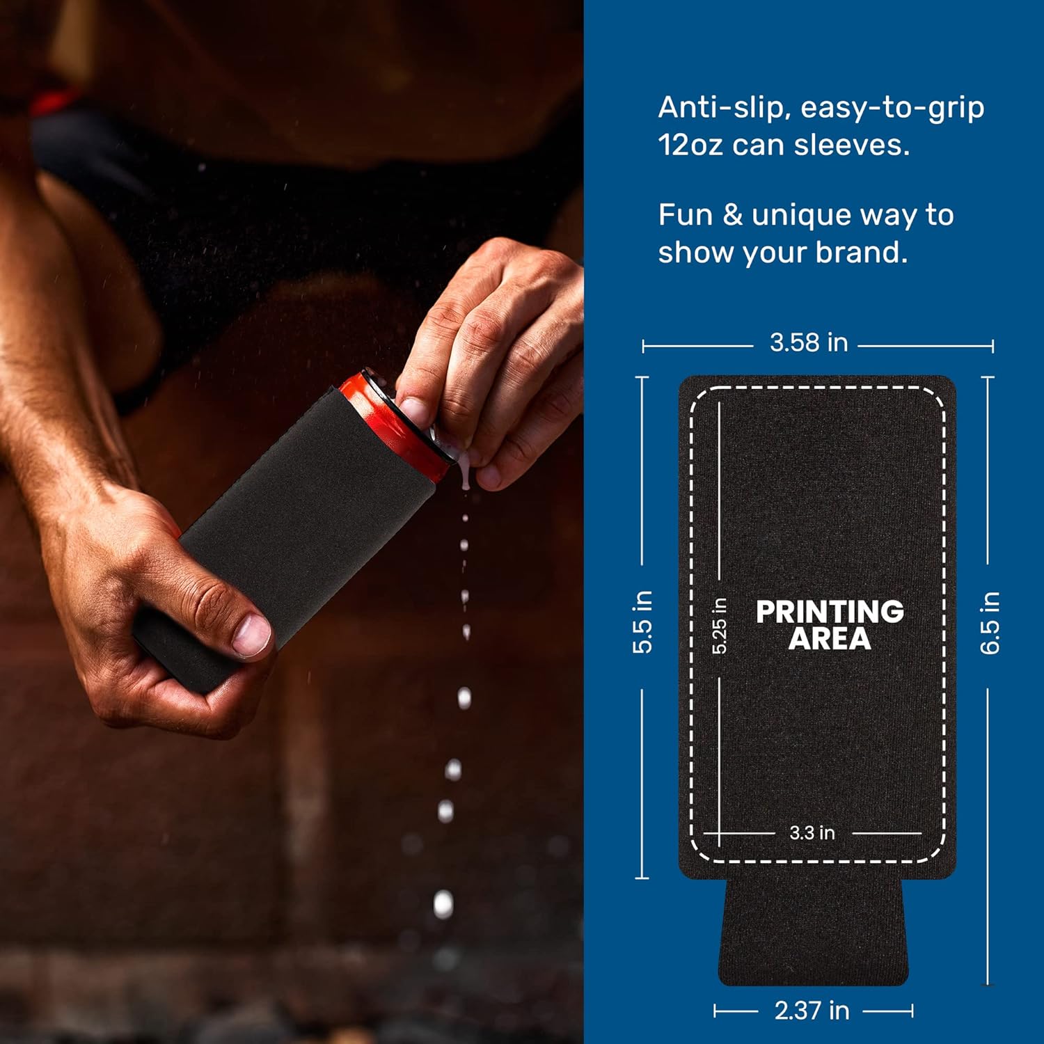 QualityPerfection – Fundas delgadas para enfriar latas, bebidas energizantes, cervezas. de 12 onzas, de neopreno, para latas de RedBull, Spiked